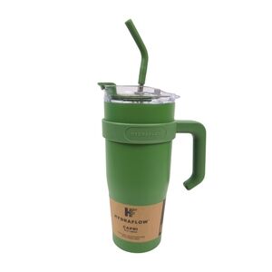Hydraflow Capri, Hunter Green, Insulated Tumbler with Straw, Triple Wall Layer